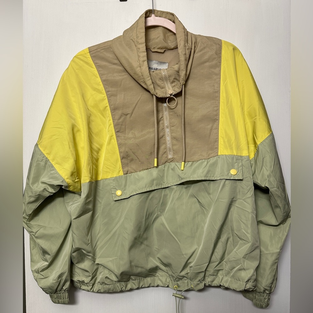 Lightweight Colorblock 80s Style Windbreaker Jacket - size L